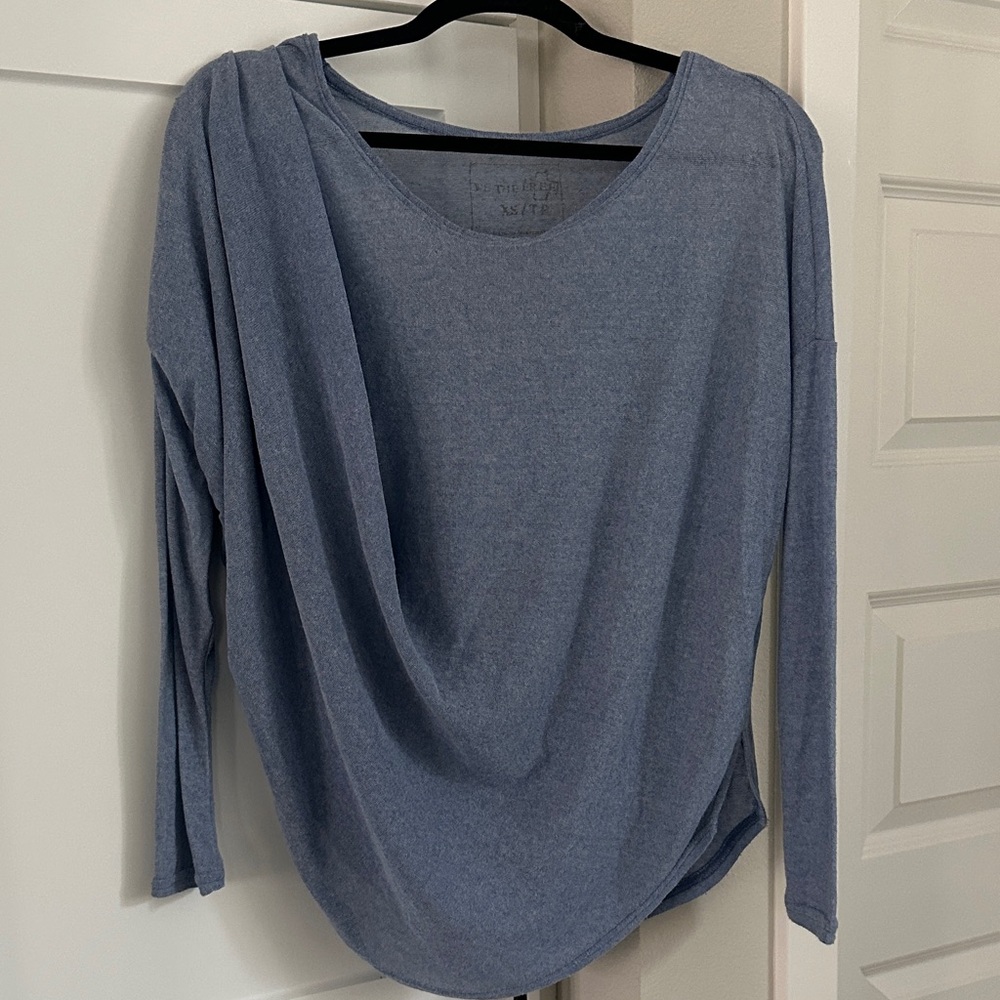 Free People Blue Drape Top